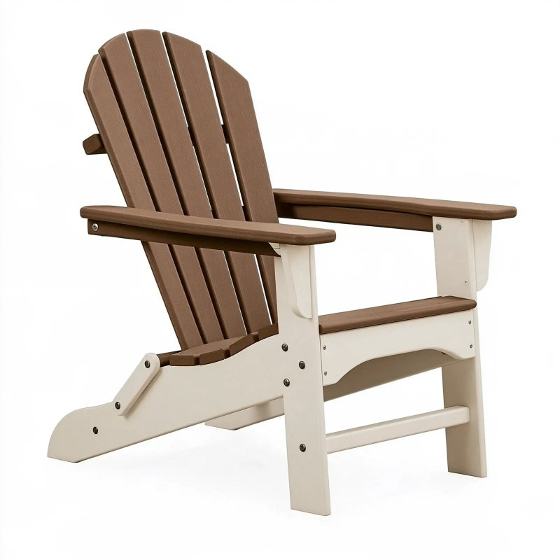 Adirondack Gartenstuhl 82 x 78 x 95 cm braun/weiss Kunststoff mit breiten Armlehnen