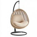 Hängesessel 105 x 105 x 195 cm Rattan Beige mit Stahlgestell für Innenbereiche