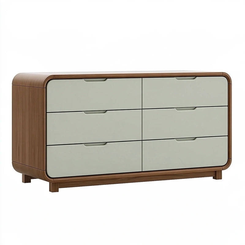 Kommode 140 x 45 x 80 cm Holzwerkstoff Braun/Hellgrau mit 6 Schubladen