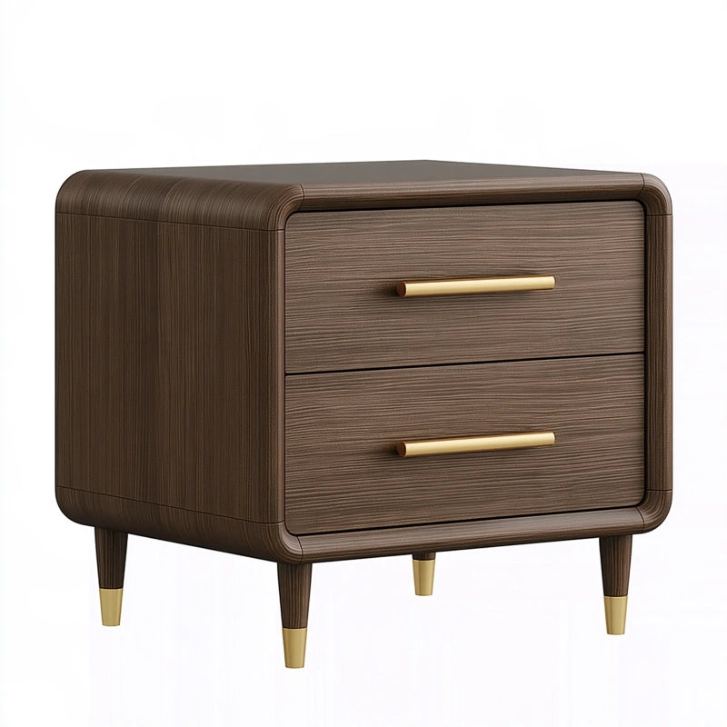 Nachttisch 55 x 40 x 60 cm Holzwerkstoff Braun mit 2 Schubladen