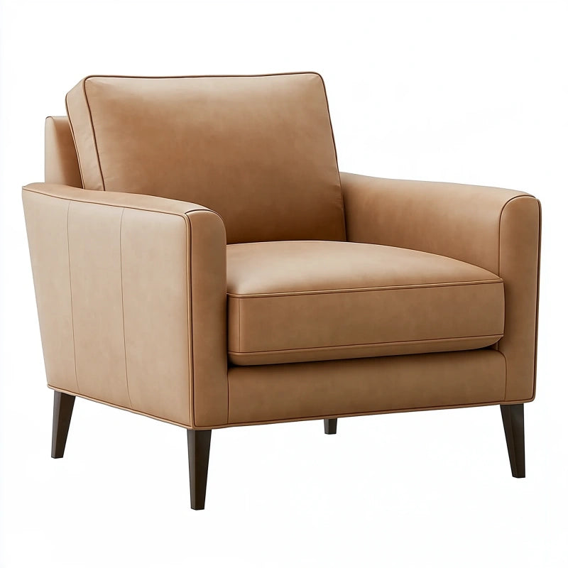 Sessel 90 x 85 x 85 cm in Kunstleder Camelbraun für Wohnzimmer im modernen Stil