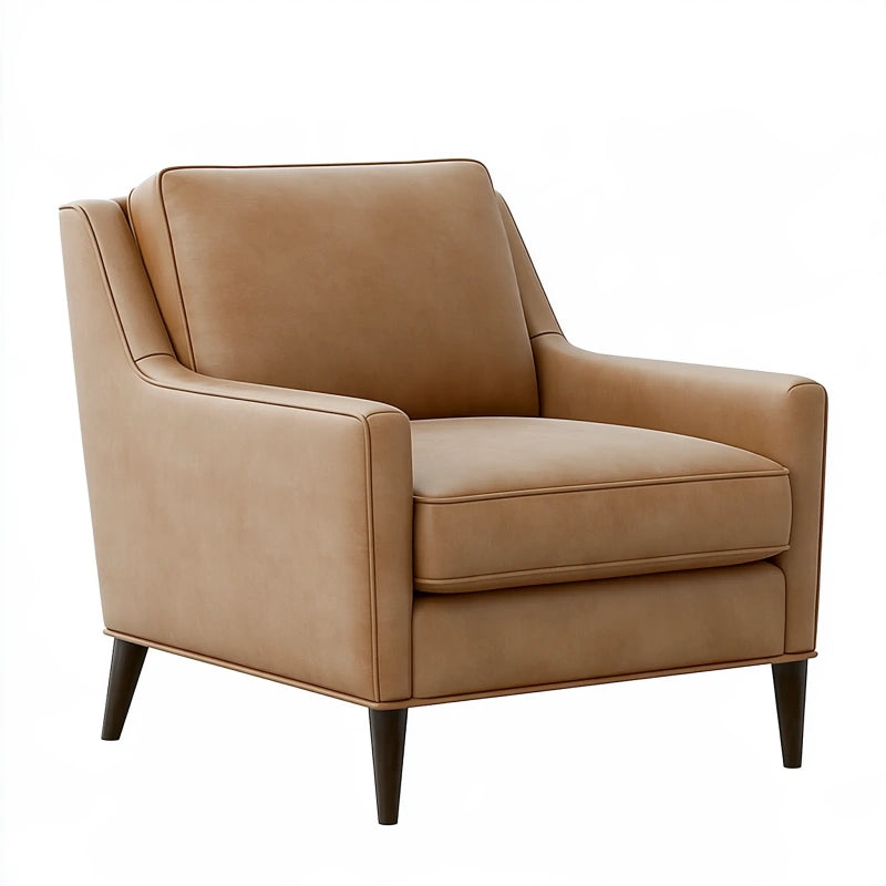 Sessel 85 x 82 x 88 cm Kunstleder Braun gepolstert mit Holzfüssen