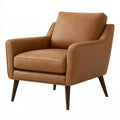 Sessel 78 x 82 x 88 cm Braun mit lederähnlichem Bezug - gepolsterter Loungesessel