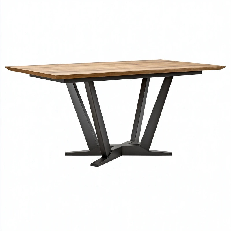 Esstisch 180 x 90 cm Holz Natur Metall Schwarz Industriestil