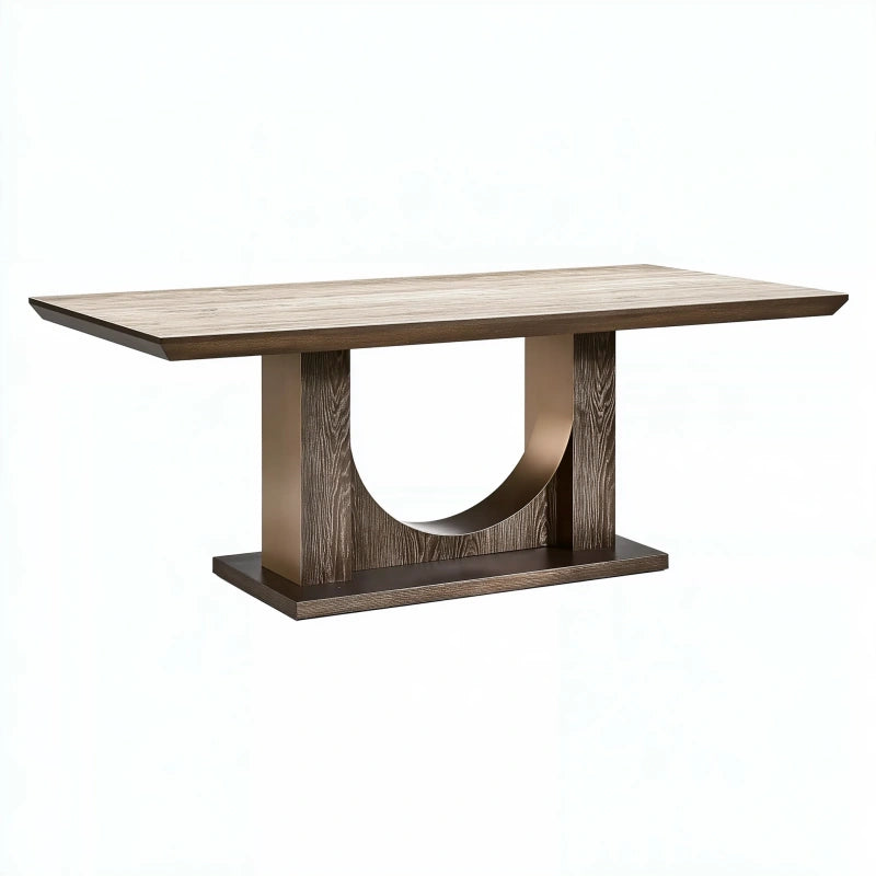 Esstisch 180 x 90 cm aus Holzwerkstoff und Metall in Braun - rechteckig im modernen Stil