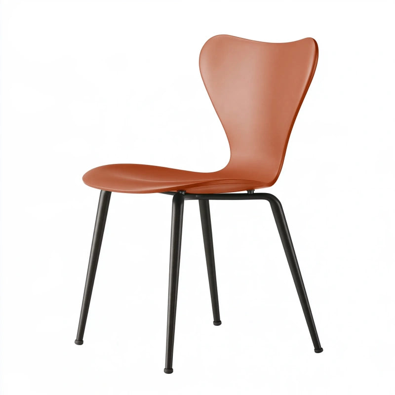 Esszimmerstuhl 55 x 50 x 85 cm Cognac Kunstleder mit schwarzem Metallgestell - ergonomisch